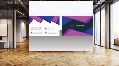 Black and blue modern creative business card and simple clean template vector design Wall mural