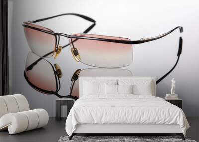 glasses on white background Wall mural