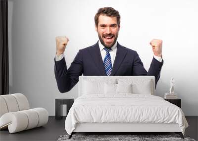 elegant man in suit on white background Wall mural