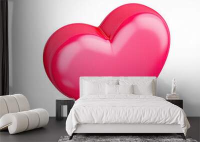 red heart isolated on white Wall mural