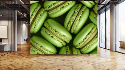 green macaroons macro pattern Wall mural