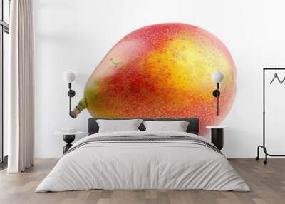 A single ripe mango sitting on a white background Wall mural