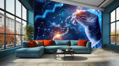 Biohacking Insight, human enhancement, the intersection of biology and technology in personalised health and performance enhancement. Wall mural