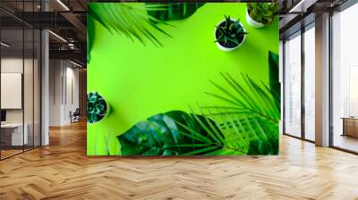 Black and green background. Wall mural