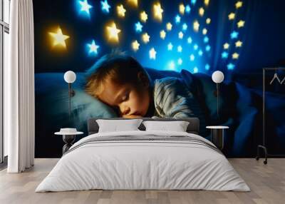 child sleeping on the bed Wall mural