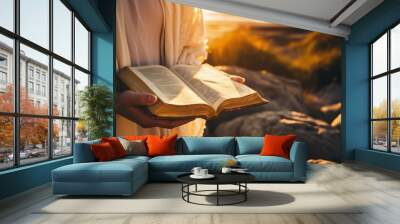 First book bible, faith creed, god jesus christ christianity, sacrament of evangilia doctrine of churches love Wall mural