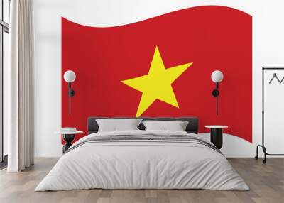 Flag of Vietnam. Vietnamese national symbol in official colors. Template icon. Abstract vector background Wall mural