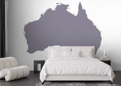 Map of Australian, sign silhouette. World Map Globe. Vector Illustration isolated on white background. African continent Wall mural