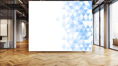 Polygonal blue mosaic background. Abstract low poly vector illustration. Triangular pattern in halftone style. Template geometric business design with triangle for poster, banner, card, flyer Wall mural