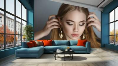 Portrait of beautiful sensual girl Wall mural