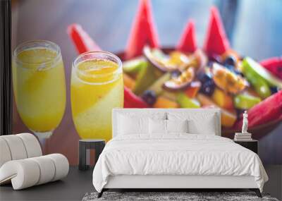 Refreshing orange Mimosa cocktails with champaigne Wall mural