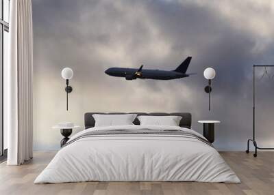 CLOUDS, PLANE,  Wall mural