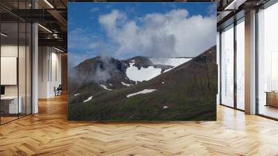 Iceland mountain with snow on top Wall mural