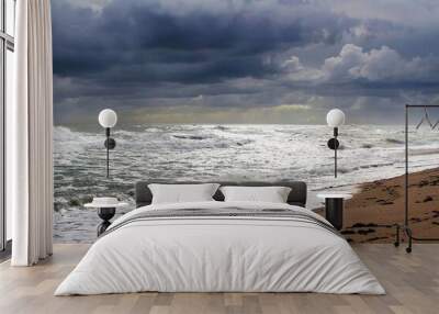 storm over the sea Wall mural