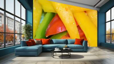 yellow, red, green bell peppers Wall mural