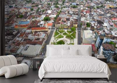 Aerial view of the Plaza de Armas in Iquitos, Peru, also known as the Capital of the Peruvian Amazon.  It is also the largest city in the world that is not reachable by road. Wall mural