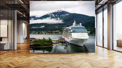 cruise ship at port in juneau, alaska Wall mural