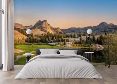 Lake Blanche and trail outside Salt Lake City, Utah, a popular trail for outdoor enthusiasts Wall mural