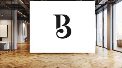 B Logo Design Template Wall mural