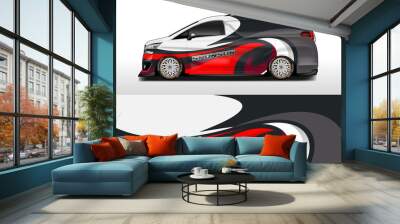 Car wrap company design vector. Graphic background designs for vehicle van livery , Eps 10 Wall mural