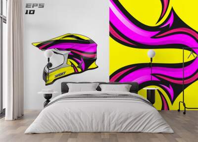 Helmet wrap vector motor design, livery background Eps 10 Wall mural