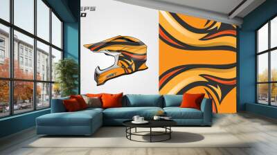 Helmet wrap vector motor design, livery background Eps 10 Wall mural