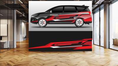 Wrap car racing designs vector . Background designs decal Wall mural