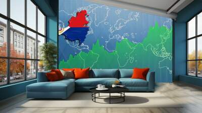 Map of Saint Martin, financial success Wall mural