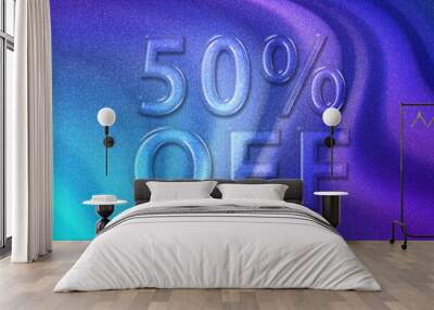 Sale and discount Price off tag, label or badge, 50 percent sale Wall mural