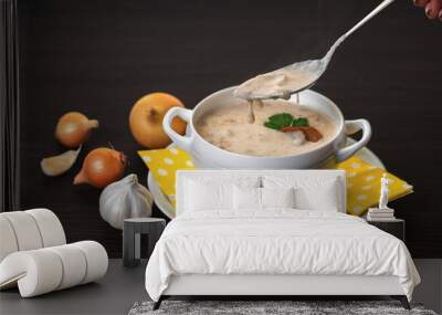 onion cream soup Wall mural