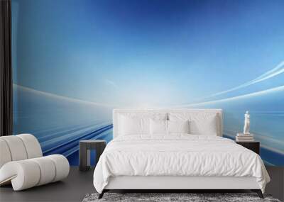 Science future energy technology concept light digital blue background Wall mural