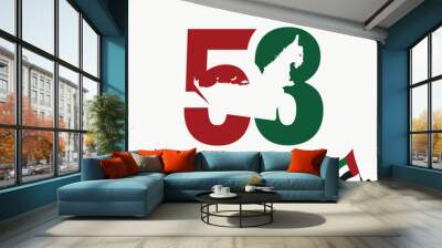 53 National Day of United Arab Emirates.  December 2.  Text Arabic Translation: Our National DayVector Logo. Wall mural