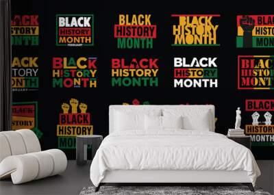 Black History Month logo. Vector illustration. Wall mural