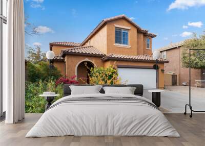 A dark orange house in Arizona Wall mural