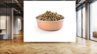 Dry dog treats in bowl isolated on white background Wall mural