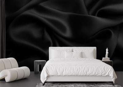 Black satin silk, elegant fabric for backgrounds Wall mural