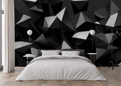 Conceptual composition with black geometric shapes, abstract background Wall mural