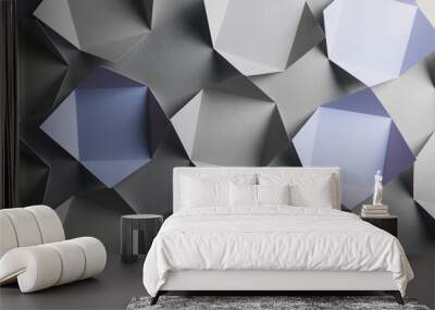 Paper folded in geometric shapes, abstract background Wall mural