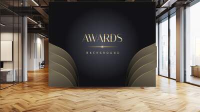 Black gold royal awards graphics background lines sparkle elegant shine modern glitter template luxury premium corporate abstract design. Wall mural