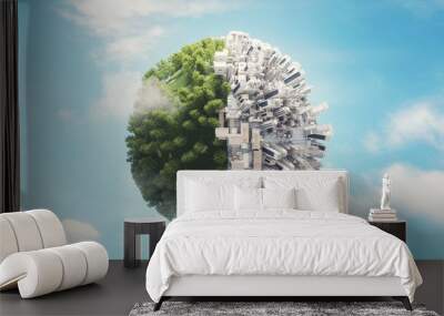 Global warming concept Wall mural