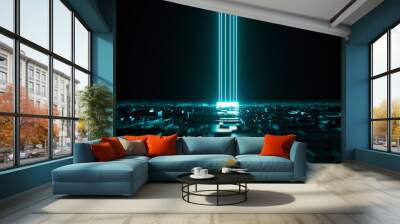 Motherboard neon lights Wall mural