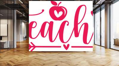 Teacher typography clip art design on plain white transparent isolated background for card, shirt, hoodie, sweatshirt, apparel, tag, mug, icon, poster or badge Wall mural