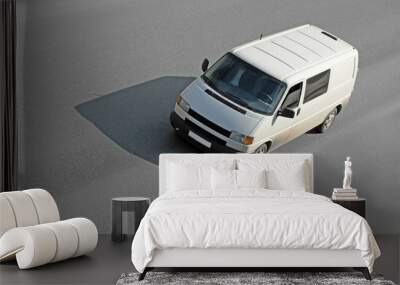 blank white van on road Wall mural