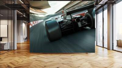 Race Car Speeding on Track Wall mural