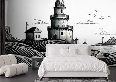 castle on an island Wall mural