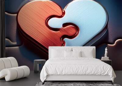 Jigsaw heart Wall mural