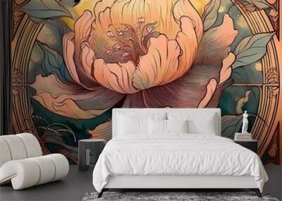 Orange Peony Wall mural