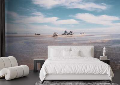 Jeep tours for salt flats in Salar de Uyuni desert in Bolivia Wall mural