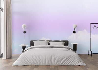 Sky and cloudy with beautiful pastel colors background.Soft cloud in the sky. Wall mural