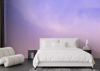 Sky and cloudy with beautiful purple color background.Subtle background Pastel of cloud. Wall mural